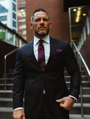 Ultra-realistic portrait of a confident professional businessman