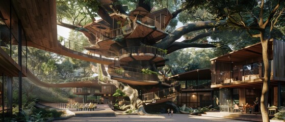 Treetop Village: Eco-Resort in Lush Forest.