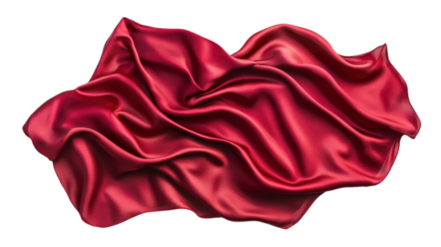 Crimson Silk Fabric: A Luxurious Satin Texture for Elegant Designs, Fashion, and Decorative Backgrounds with Smooth, Flowing Waves and Vibrant, Glossy Style