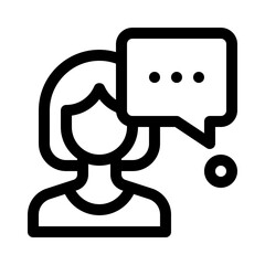 Naklejka premium Person speech bubble line icon