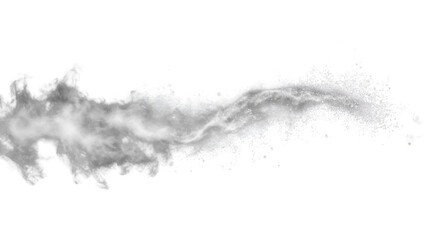 Realistic white smoke stream effect isolated on transparent background