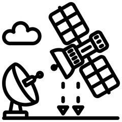 Low Earth Orbit Outline Icon