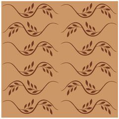 патерн кориневый веточки с листьями