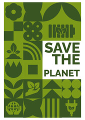 Green energy eco friendly symbols