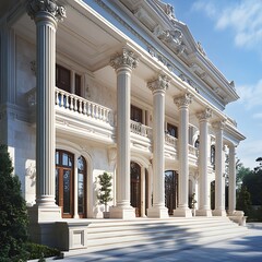 Obraz premium Majestic classical architecture with ornamental columns and carvings high resolution picture
