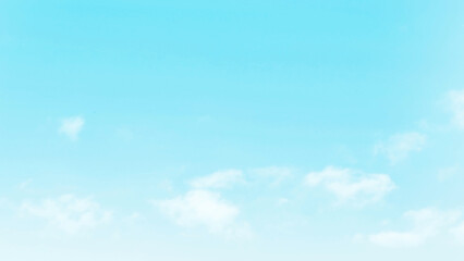 Blue pastel sky with white fluffy cloud. Cumulus clouds background. Cloudscape morning sky. The concepts of freedom of life, never give up and positive though energy.