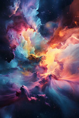 A vibrant nebula illustration, likely submitted to Adobe Stock