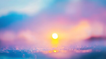 Obraz premium Glimmering Sunrise Reflection Creates a Dreamy and Ethereal Atmospheric Landscape