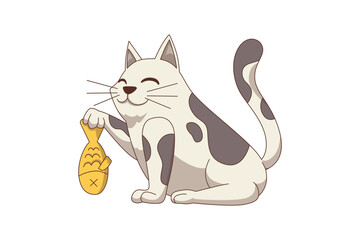 Playful Cat Illustration