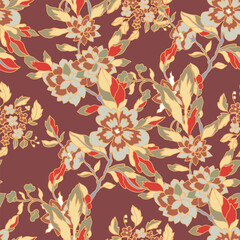 Seamless Vintage Floral Wallpaper Pattern