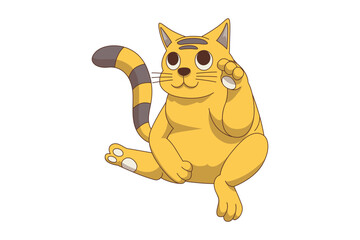 Playful Cat Illustration