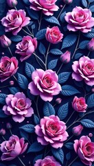 Intricate purple floral wallpaper, seamless pattern, flower wallpaper, elegant design