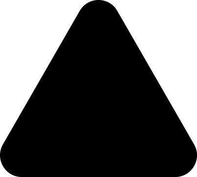 Simple Black Curved Triangle Icon.
Rounded Triangle silhouette.
Triangle Rounded Corners flat vector isolated.
Transparent background.