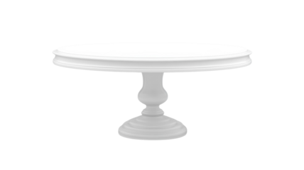 Elegant round white table ideal for dining or decorative purposes in various settings