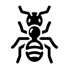 Minimalist Vector Pictogram Of An Ant, Designed With Clean Lines And Bold Style.  