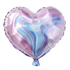 Ribbon inside a heart-shaped balloon isolated on white background