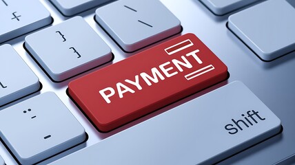 Fototapeta premium Close-Up of Computer Keyboard Featuring Bold Red 