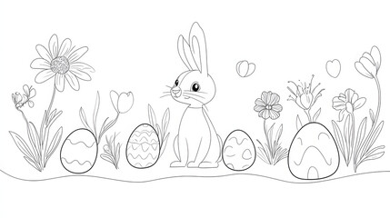Obraz premium rabbit, cartoon, illustration, fun, cute, design, art, card,easter, egg, decoration, ornament, holiday, celebration, eggs, season, spring, pattern, symbol, design, gift, seasonal