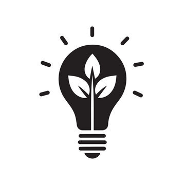 recommend clip art: Light bulb black silhouette isolated on white background, logo icon clip art