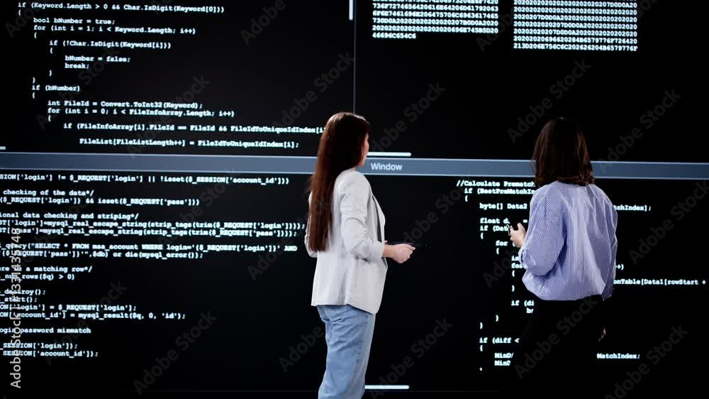 Poster Software Programmer Or Coder Women Doing Code