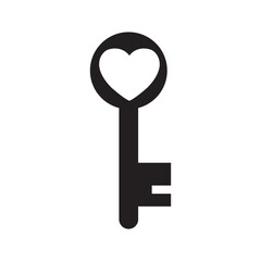 heart shape vintage key icon image 