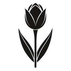 tulip flower silhouette vector
