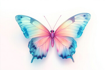 Obraz premium Dreamy Pastel Butterfly A Soft and Elegant Flight
