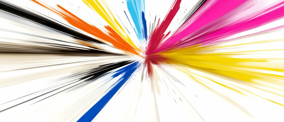 Abstract image showcasing colorful lines exploding from a central point