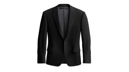 Elegant black blazer suitable for formal occasions and business meetings offered in a clean, minimalist style