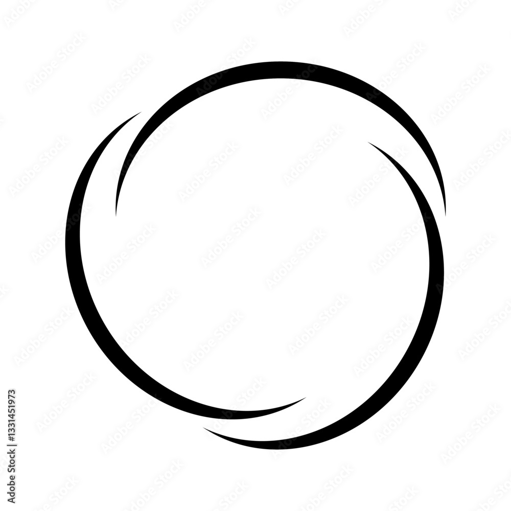 Poster Swirling Vortex of Infinite Motion, black swirling lines circle design