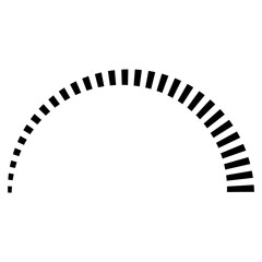 Fototapeta premium dotted semicircle, scale of a measuring instrument, Curved Black Stripes