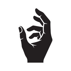 Obraz premium Human hand palm finger silhouette isolated on white background, logo clip art vector