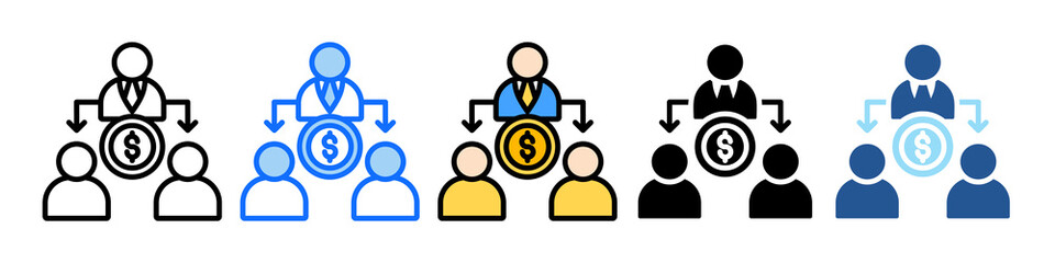 Middleman Icon Set Multiple Style Collection