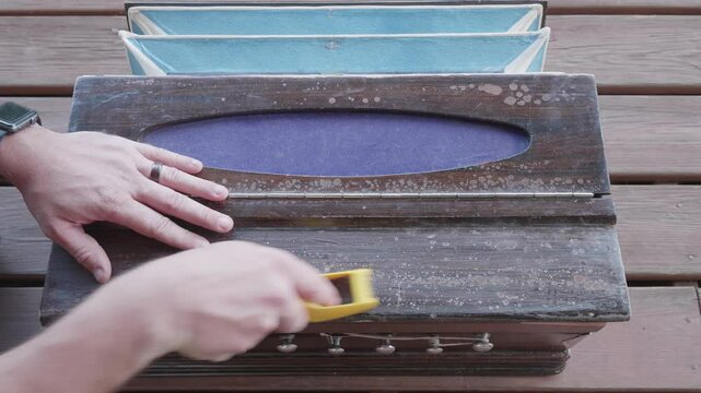 Restoring Old Harmonium By Using a Wood Shaver on it