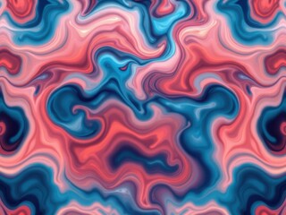 Obraz premium Abstract Swirling Marble Texture in Pink Blue and Red Hues