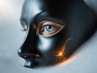 Mystery unveiled in masked figure's reflective eye