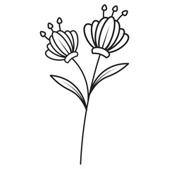 Aesthetic Leaves Line Art