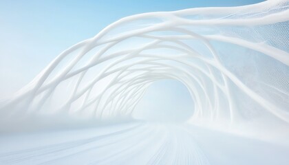 Frozen Abstract Tunnel for Winter Landscape.