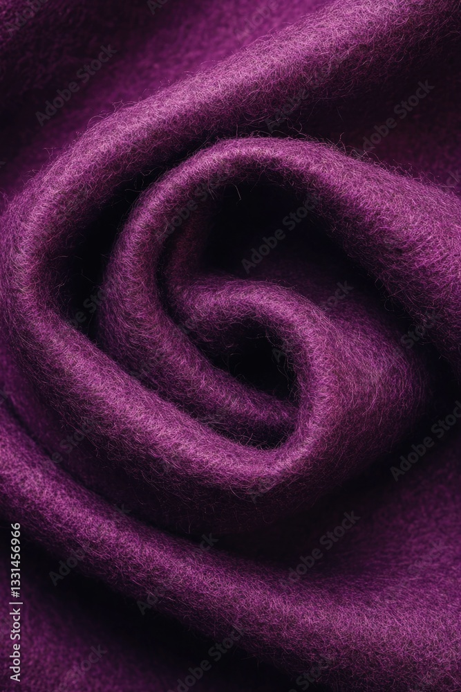 Poster a detailed view of purple wool fabric texture and weave
