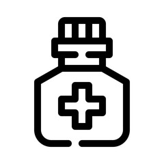 Medicine bottle line icon