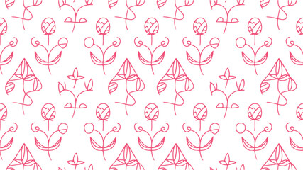 linear vector pattern, repeating abstract leaves, gray line of leaf or flower, floral. graphic clean design for fabric, event, wallpaper etc. pattern is on swatches panel. with white background