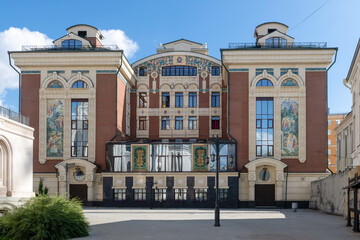 Moscow, Russia. Sretensky Stavropol Monastery. Moscow Sretensky theological Seminary. This is a higher educational institution of the Russian Orthodox Church that trains Orthodox clergy and clergy