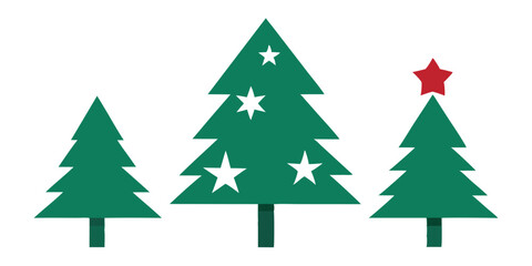 set of christmas trees