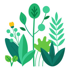 vector illustration of a branch with green leaves