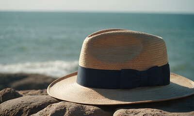 hat on the beach