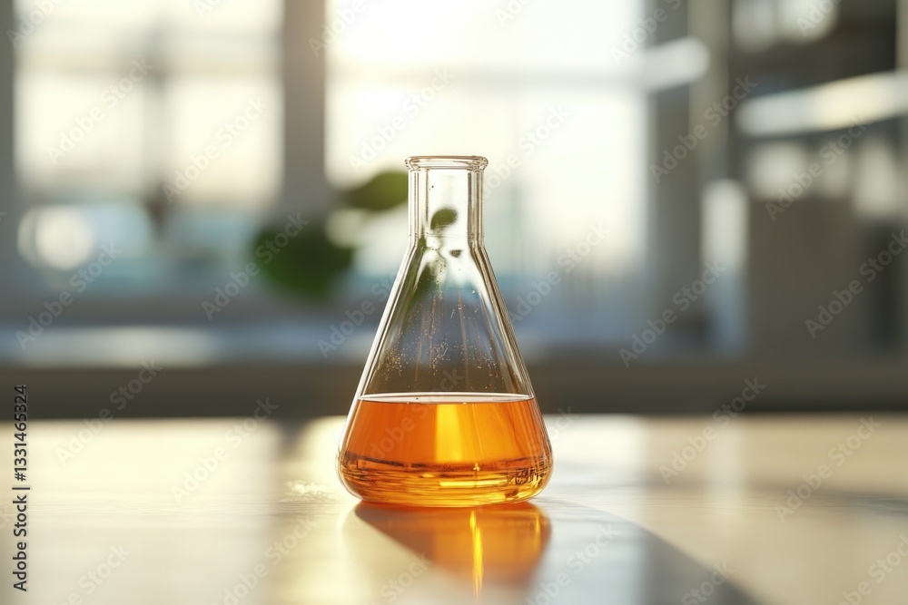 Aufkleber A close-up view of a flask sitting on a table, ready for use