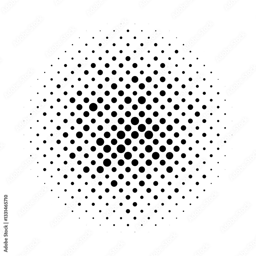 Poster Halftone circles dot pattern.  Comics pop art style dots texture vector design element isolated on transparent background