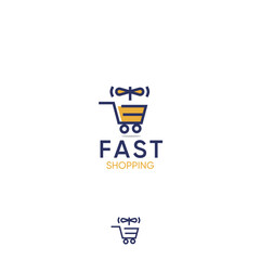 Fast shopping shopping sale sale cart store vector logo