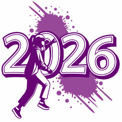 Creative 2026 Splash Effect Digital Artwork