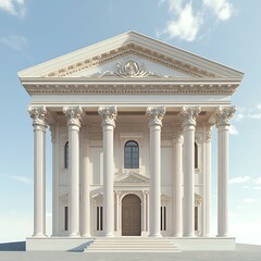 Fototapeta premium Striking classical architecture columns under clear sky high resolution picture